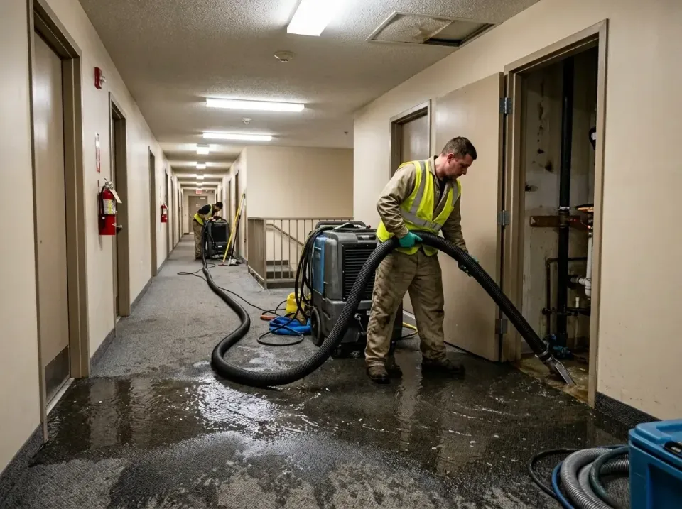 multi-unit-apartment-hallway-f-005 — frequently asked questions, Emergency Burst Pipe Water Extraction & Removal in San Lean…